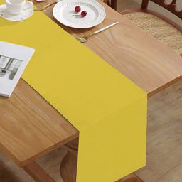 HOME COLORS.IN Yellow Rectangular Table Runner image 1