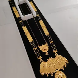 V.K.PAYAL.JEWELLERY Set Of 2 Gold-Plated Artificial Beaded Mangalsutra-picture-47