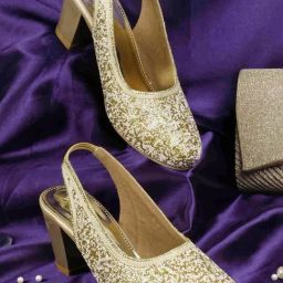 Princess by Metro Women's Gold Sling Back Sandals-image-15