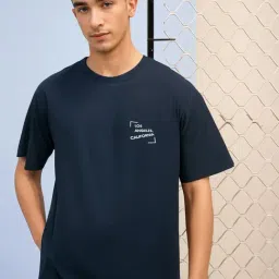 Vimal Jonney Navy Loose Fit Graphic T-Shirt-picture-0