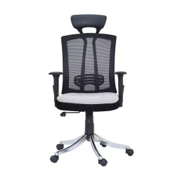 LIBERAL BONAI Black & Grey High Back Glass Filled Nylon Revolving Chair-picture-1