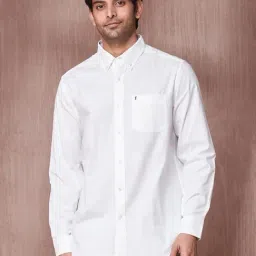 Fabindia White Cotton Comfort Fit Shirt-image-69