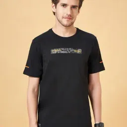 Ajile by Pantaloons Jet Black Cotton Slim Fit Printed T-Shirt-image-74
