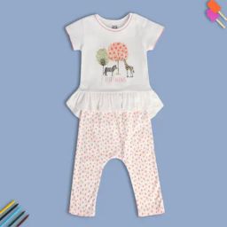 MINIKLUB White Baby Girls Cap Sleeve Top And Bottom-image-94