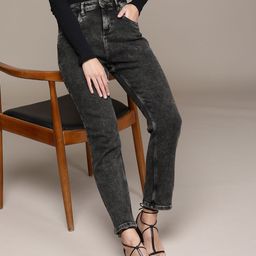 bebe Women Black Straight Fit High-Rise Clean Look Light Fade Stretchable Jeans-image-9