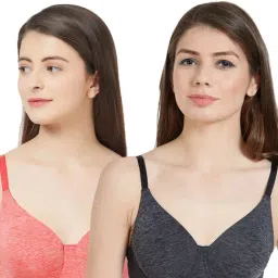 Soie Multicolor Under Wired Non Padded Everyday Bra - (Pack Of 2)-23