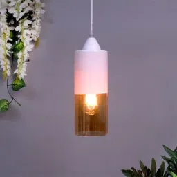Homesake White & Transparent Glass Ceiling Lamp - Set of 1-9
