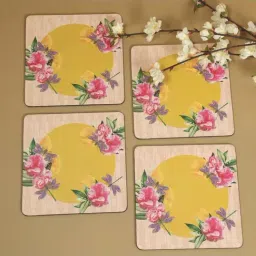 ICRAFT Mello Series Mustard Mdf Trivet - Set of 4-46
