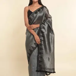 Suta Grey Woven Saree Without Blouse-image-82