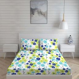 Layers Novara Floral Multicolor 225 TC Cotton King Bed Sheet with 2 Pillow Covers-image-6