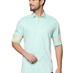 Raymond Light Green Regular Fit Textured Shirt-image-54