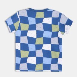MINIKLUB Red & Blue Cotton Pack Of 2 Half Sleeves Checked & Text Printed Front Open Vests image 5