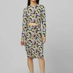 Only Multicolor Floral Print Midi Dress-image-11