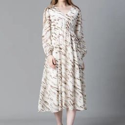 Oxolloxo White Printed Midi Dress-image-25