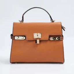 Code by Lifestyle Tan Solid Handbag-image-33