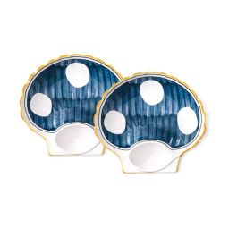 Nestasia Printed ¿White ¿Ceramic Nitori Shell-Shaped Plates with Section - Set of 2 image 2