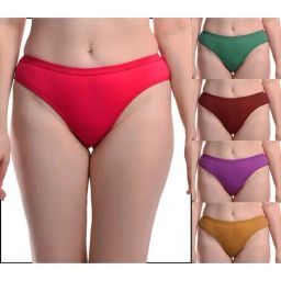 AROUSY Green & Pink Cotton Bikini Panties - Pack Of 5-image-78