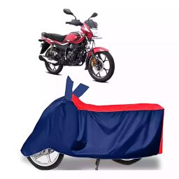 Auto Pearl Two Wheeler Cover with Bag for Bajaj Platina 110 H-Gear, Red & Blue-image-55