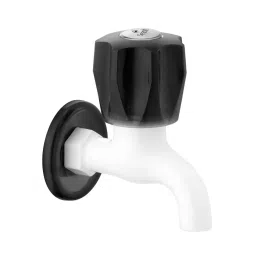 Sparsh Pearl Pillar Tap with Flange Hi-Flo Prime Series Series PTMT Black, White Glossy Finish, HFP-1350-image-87