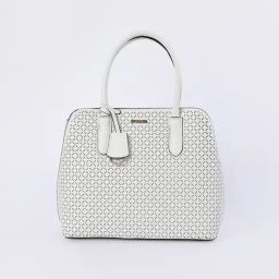 Code by Lifestyle White Textured Handbag-21
