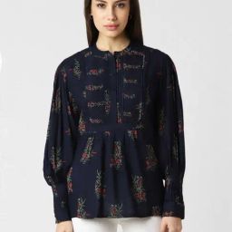 Van Heusen Navy Printed Top-image-18