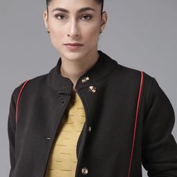 Roadster Women Black Tailored Jacket-image-4