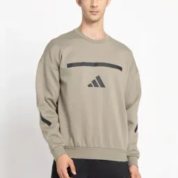 Adidas Brown Loose Fit Logo Printed Sweatshirt-image-15