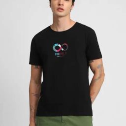 Forever 21 Black Regular Fit Graphic Print Crew T-Shirt-picture-33