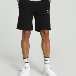 Puma Black Cotton Slim Fit Shorts-picture-14