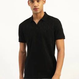 United Colors of Benetton Black Cotton Textured T-Shirt-picture-10
