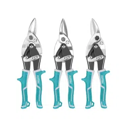 Total 254 mm(10 Inch) Carbon Steel Aviation Snip Set Silver & Blue (Pack of 3 pcs)-7