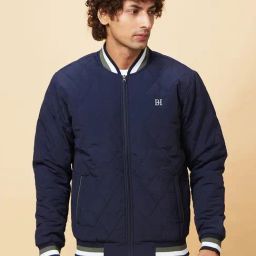 Being Human Navy Slim Fit Quilted Bomber Jacket-picture-41