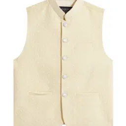 Charchit Boys Yellow Cotton Embroidered Jacket-image-22