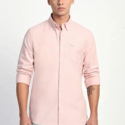 The Bear House Pink Cotton Slim Fit Shirt-image-81