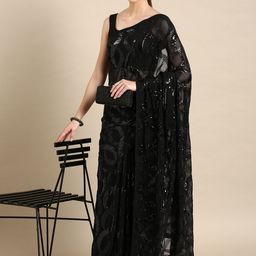 Mitera Abstract Sequinned Saree-image-52