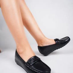 The White Pole Women's Black Casual Loafers-image-42