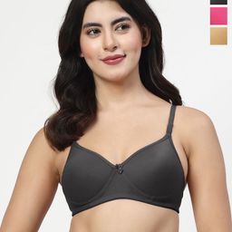 LILY mfruomalg Women Pack Of 3 Full Coverage Lightly Padded-19