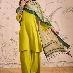 InWeave Women Regular Kurta with Palazzos & With Dupatta-8