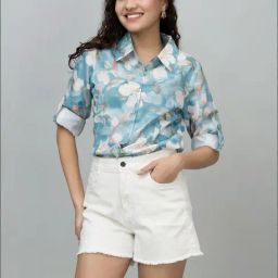 PURYS Blue Printed Casual Shirt-picture-17