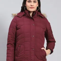 Monte Carlo Maroon Regular Fit Puffer Jacket-picture-41