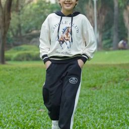Nap Chief Kids White Printed Relaxed Fit Hoodie & Joggers-picture-48