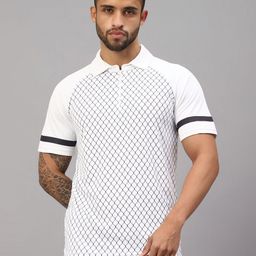 VECTOR X Men Abstract Printed Polo Collar T-Shirt-image-61