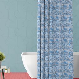 ArtzFolio Blue & White Printed Waterproof Shower Curtains-image-99