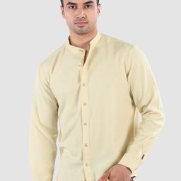 Beyoung Men Original Fit Textured Mandarin Collar Cotton Casual Shirt-image-90