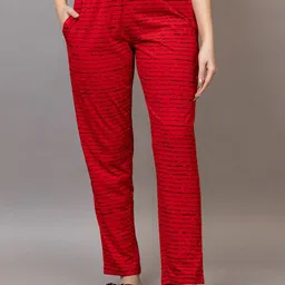 PROBASIC Printed Cotton Mid Rise Straight-Leg Lounge Pants-image-15