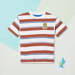 max Boys Striped Round Neck Pure Cotton T-shirt-picture-32