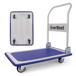 EverBest 150 Kg Capacity Metal Blue Portable Folding Hand Platform Trolley-picture-4