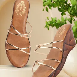 Denill Textured Open Toe Wedges image 3