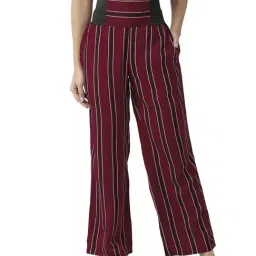 Style Quotient Wine & Black Striped Trousers-image-93