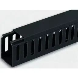 RS PRO Black Slotted Panel Trunking Open Slot 2 m PVC, 3012129-picture-44